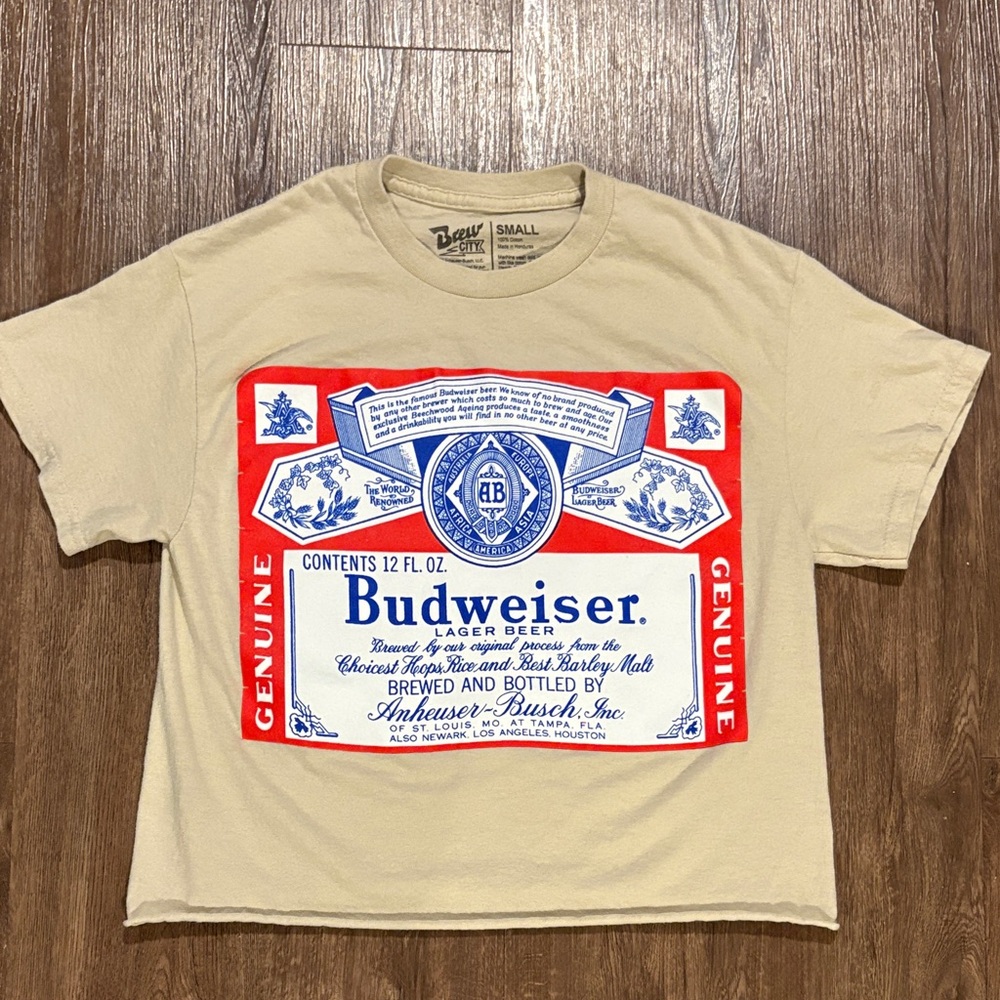 Budweiser women’s small cropped short sleeve T-shirt
